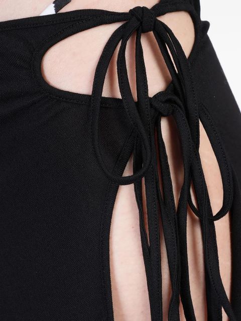 The Attico asymmetric-hem lace-up skirt - Black