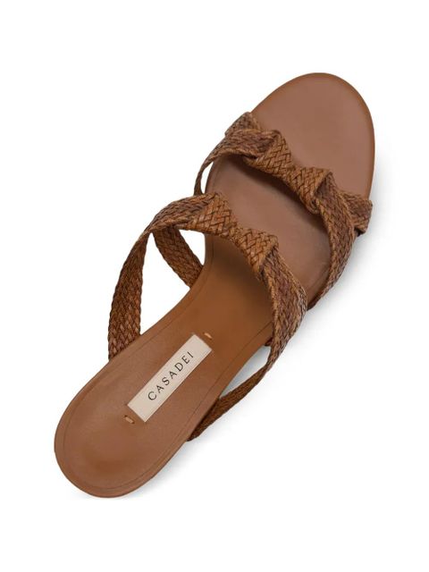 Casadei Julia Mariposa braided knot sandals - Brown