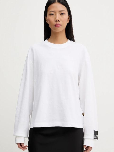 G-Star longsleeve bawełniany kolor biały D27977-C336 - zdjęcie produktu nr 2