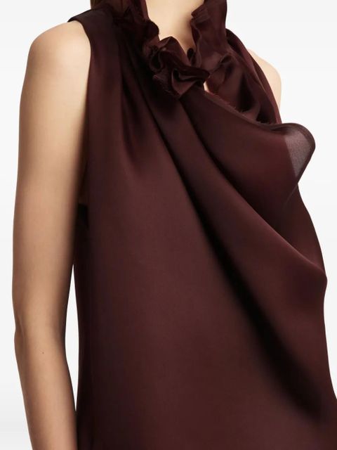 KHAITE Meegan ruffled-collar top - Red