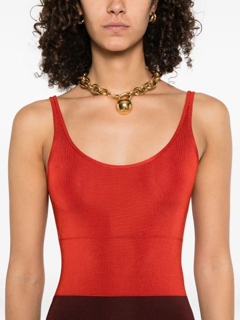 FENDI two-tone midi dress - Red