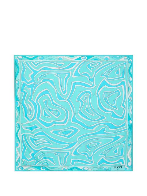 PUCCI patterned border scarf - Blue - zdjęcie produktu nr 1