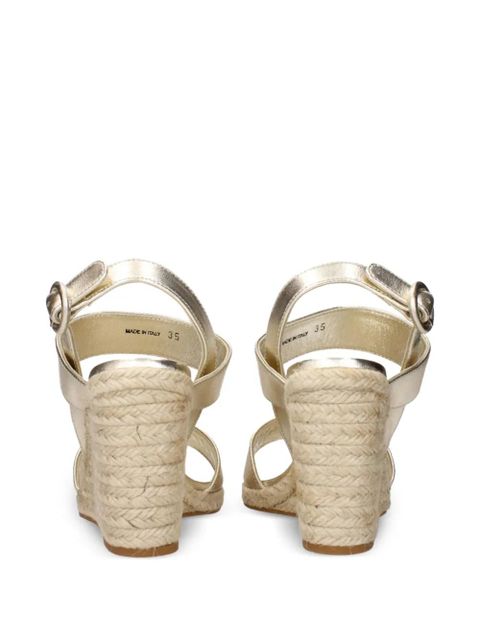 Prada leather wedge sandals - Gold