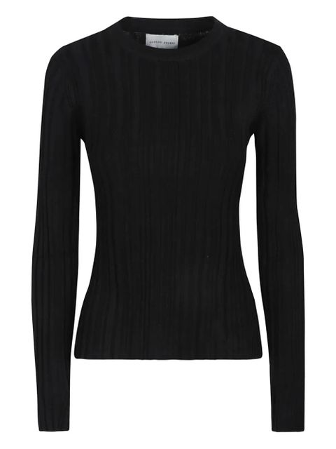LouLou de Saison Elsa ribbed silk top - Black - zdjęcie produktu nr 1