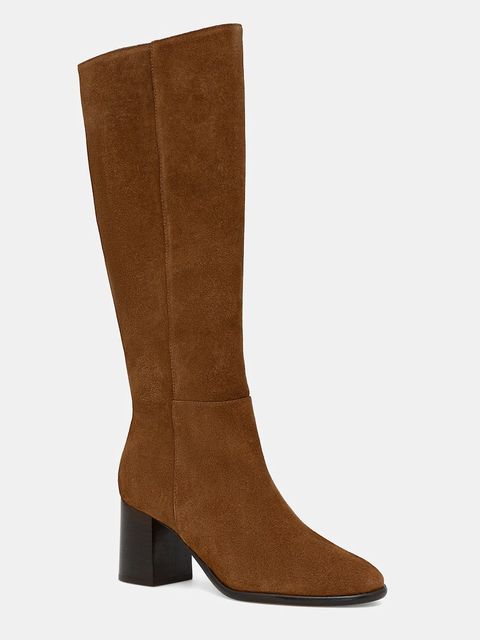 Jonak kozaki zamszowe DILIA CROUTE damskie kolor brązowy na słupku 3700188 - zdjęcie produktu nr 1