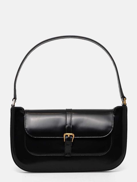 By Far torebka skórzana kolor czarny 19PFMDASBLWMED