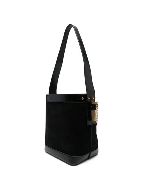 Versace chain-detail leather bucket bag - Black