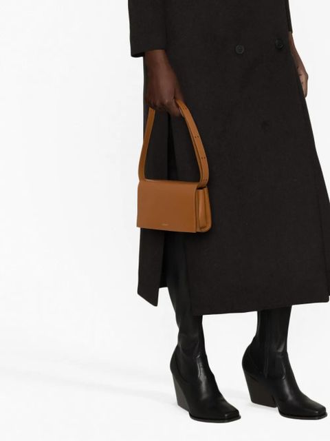 Jil Sander logo-print leather shoulder bag - Brown