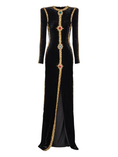 Balmain embellished velvet maxi dress - Black - zdjęcie produktu nr 1