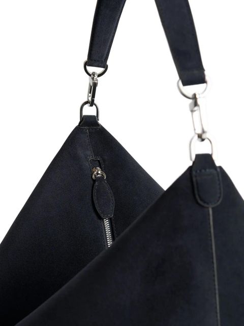 TOTEME bevel suede shoulder bag - Blue