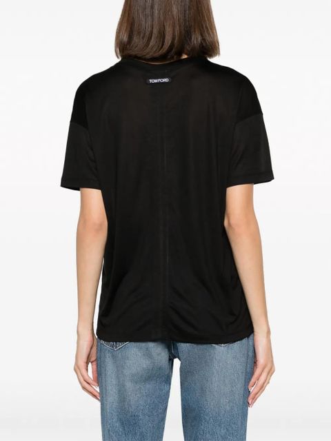 TOM FORD logo-print silk T-shirt - Black
