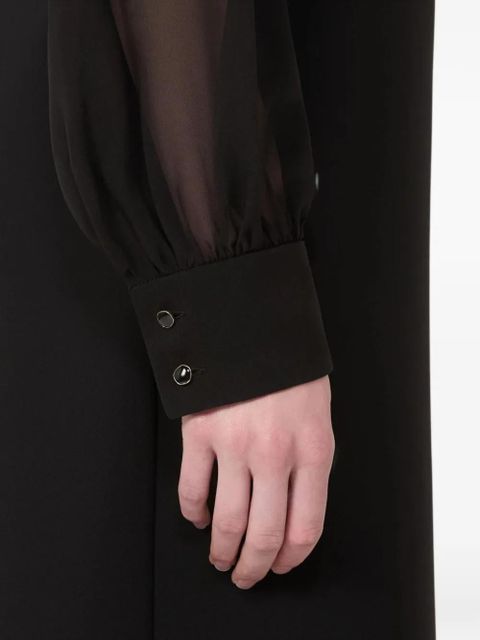 Max Mara Volto beaded-neck sheer-sleeve dress - Black - zdjęcie produktu nr 2