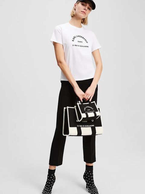 Karl Lagerfeld t-shirt bawełniany damski kolor biały A3W17105