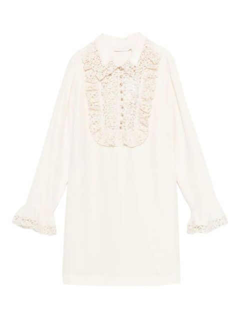ZIMMERMANN ruffle-trim mini dress - Neutrals - zdjęcie produktu nr 1