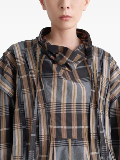 LEMAIRE topstitched striped blouse - Brown