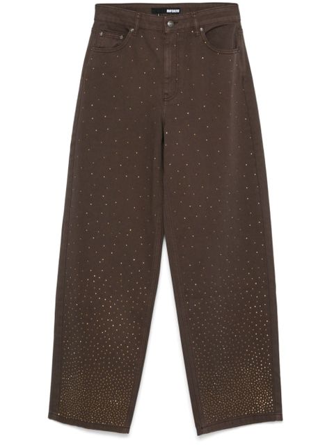 ROTATE BIRGER CHRISTENSEN rhinestone-embellished wide-leg jeans - Brown - zdjęcie produktu nr 1
