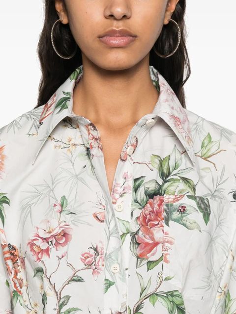 The Attico floral-print mini dress - White