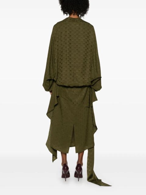 Ferragamo monogram silk dress - Green