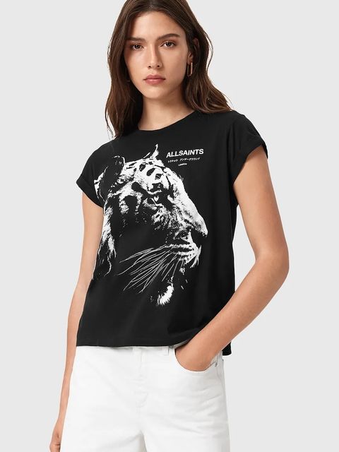 AllSaints t-shirt bawełniany IVANA damskie kolor czarny W038JD - zdjęcie produktu nr 1