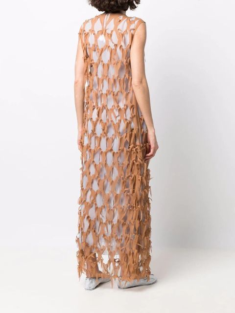 Maison Margiela cut-out silk-blend dress - Brown