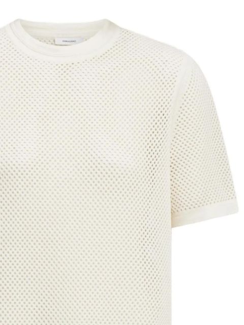 Ferragamo fringed net T-shirt - White - zdjęcie produktu nr 2