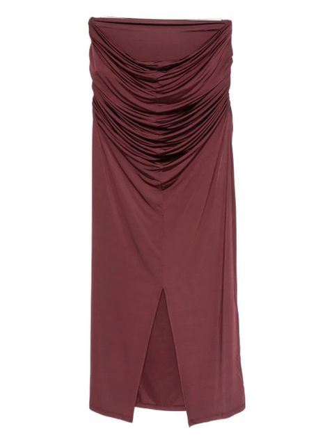 Paris Georgia draped midi skirt - OXBLOOD - zdjęcie produktu nr 2