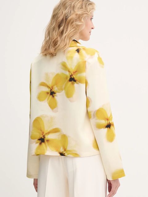 MAX&Co. marynarka kolor żółty jednorzędowa wzorzysta 2526046051200 - zdjęcie produktu nr 2