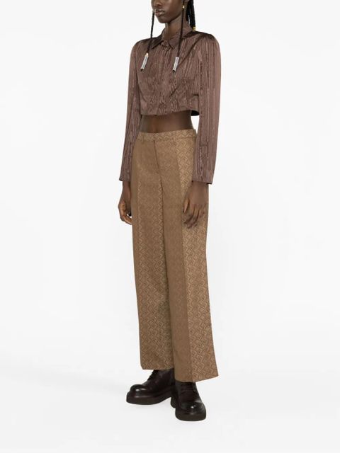 Marine Serre Regenerated Moon Diamant tailored trousers - Brown