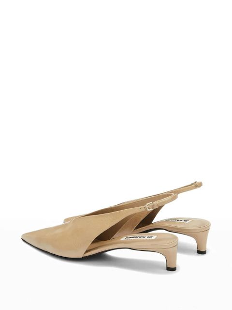 Jil Sander leather slingback pumps - Neutrals