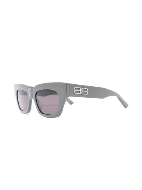 Balenciaga Eyewear logo-plaque square-frame sunglasses - Grey