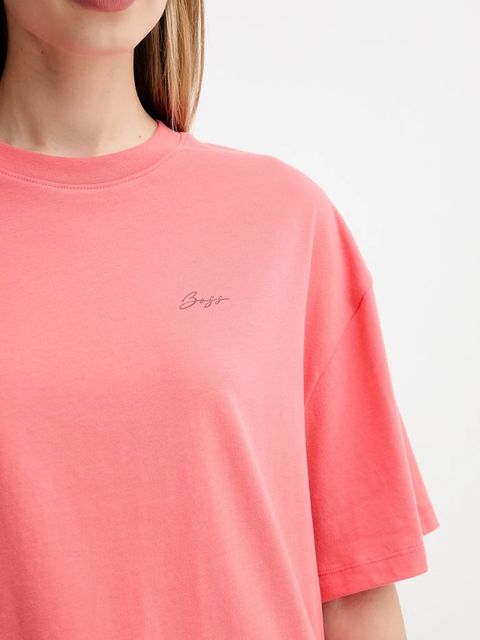 BOSS Orange t-shirt bawełniany damski kolor różowy 50545498