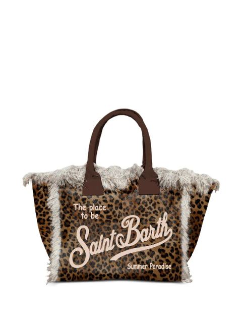 MC2 Saint Barth Vanity leopard print fringed tote bag - Neutrals - zdjęcie produktu nr 1