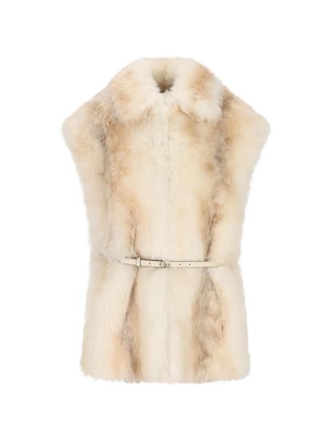 Gucci shearling belted gilet - Neutrals - zdjęcie produktu nr 1