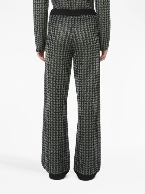 JW Anderson check-pattern logo-plaque trousers - Black