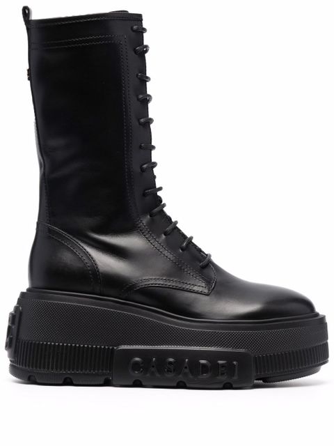 Casadei lace-up platform boots - Black - zdjęcie produktu nr 1