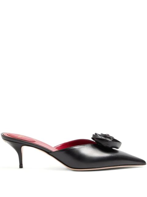 Valentino Garavani 55mm Drip Rose pointed-toe mules - Black - zdjęcie produktu nr 1