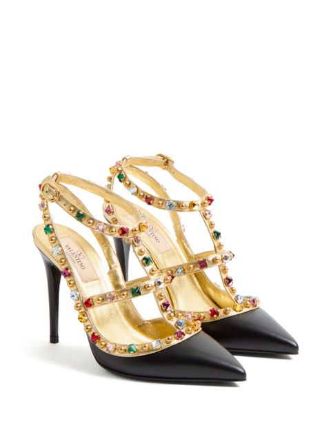 Valentino Garavani 100mm Rockstud embellished pumps - Black - zdjęcie produktu nr 2