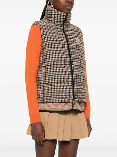 Moncler Touvet check-pattern quilted gilet - Neutrals