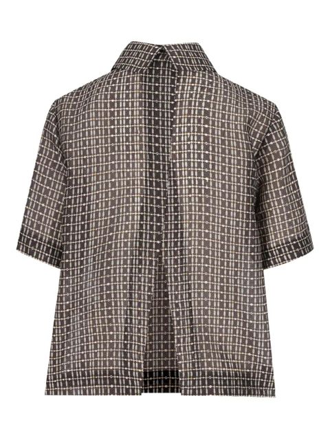 FENDI grid-pattern polo top - Brown