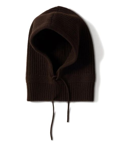 Miu Miu logo-jacquard balaclava - Brown