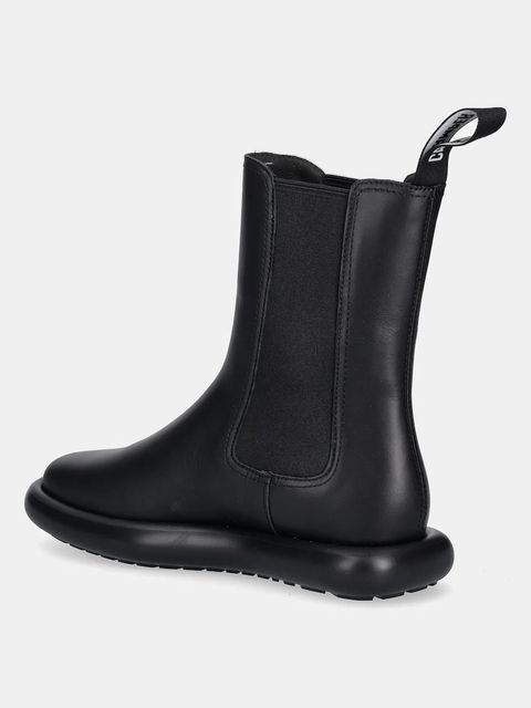 Camper sztyblety skórzane Onda damskie kolor czarny na płaskim obcasie K400758-006