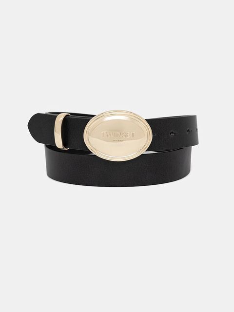 Twinset pasek skórzany damski kolor czarny 261TA4130 - zdjęcie produktu nr 1