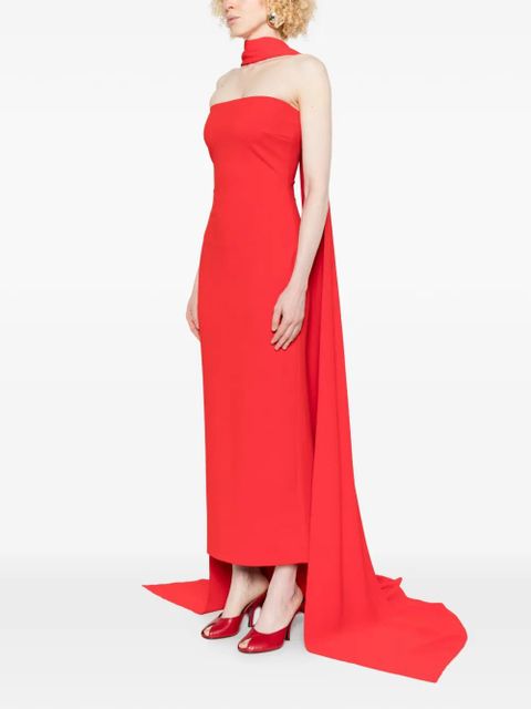 Solace London The Martine draped midi dress - Red - zdjęcie produktu nr 2