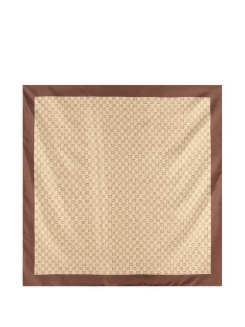 Gucci printed silk twill scarf - Neutrals - zdjęcie produktu nr 1