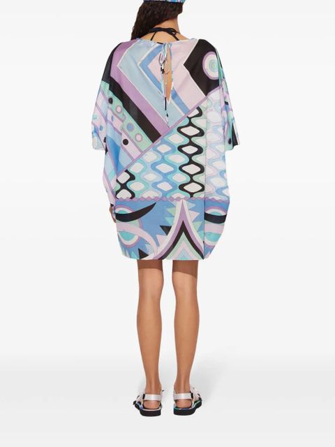 PUCCI Vivara-print kaftan minidress - Blue