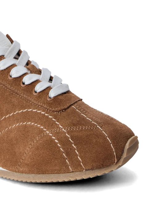 TOTEME Flex lace-up leather sneakers - Brown