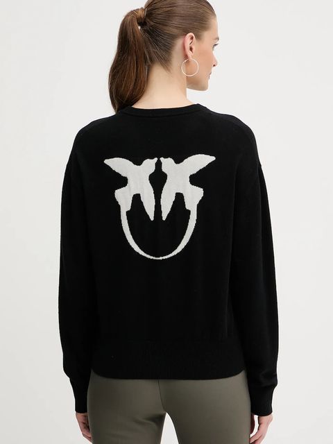 Pinko sweter wełniany damski kolor czarny 105561 A2SI - zdjęcie produktu nr 2