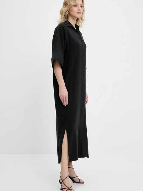 Answear.LAB sukienka kolor czarny midi oversize