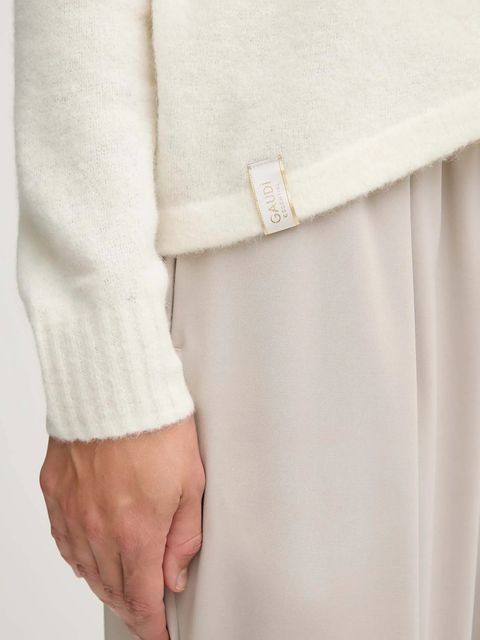 Gaudi kardigan z dodatkiem wełny damski kolor beżowy lekki 521FD53010