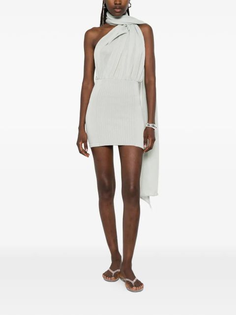 Aya Muse Thea scarf-detail mini dress - Green - zdjęcie produktu nr 2